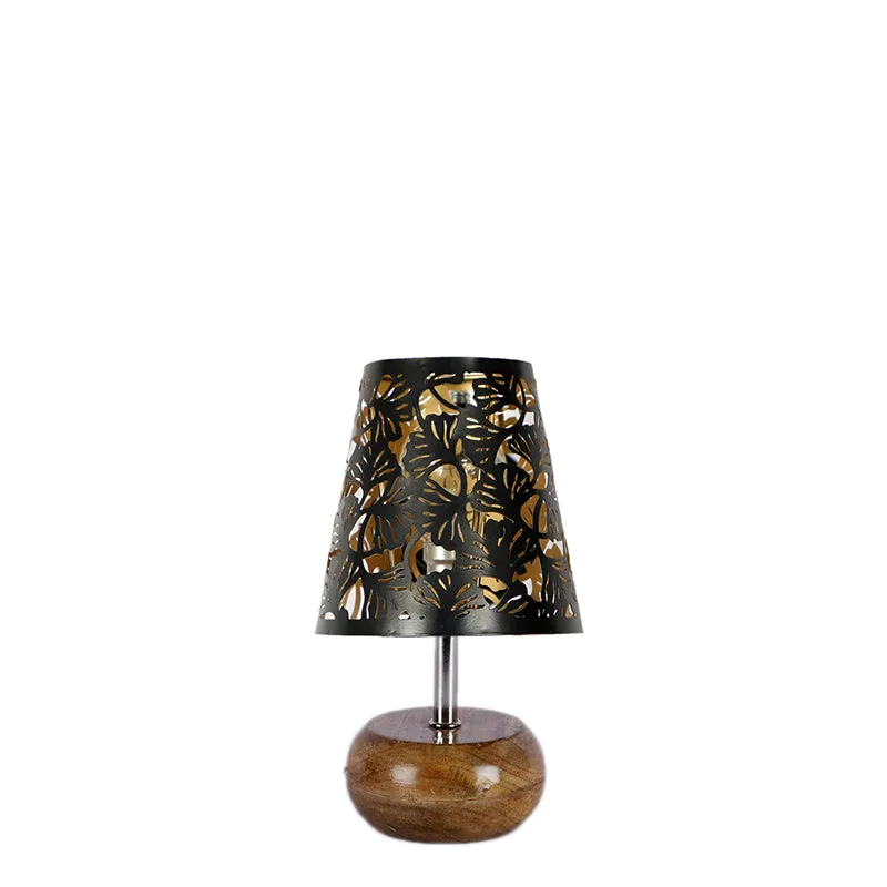 Astrova Flora Etched Metal Table Lamp - Black,Brown media 4