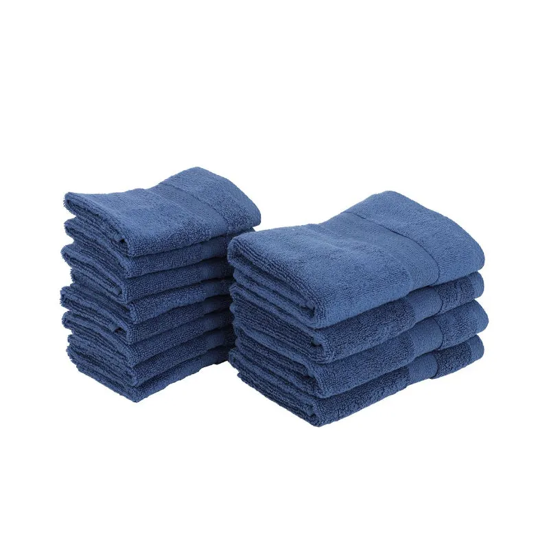 Miorah Hand & Face Towel Combo (Blue) - Set Of Twelve media 3