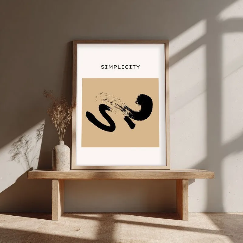Abstract Calm Canvas Wall Painting With Brown Frame media 4