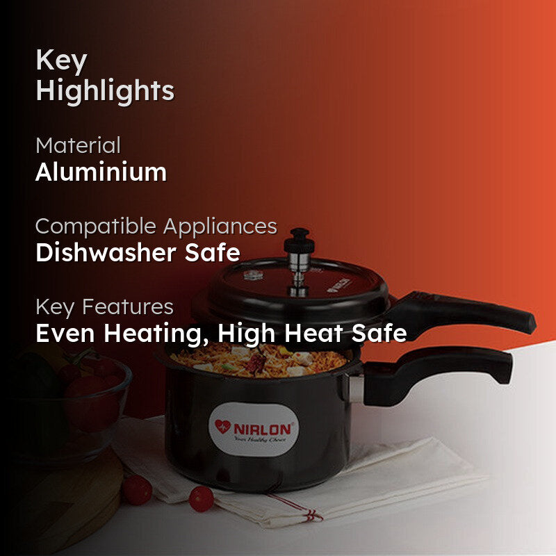 Nirlon Modern Hard Anodized Pressure Cooker - 5000 mL media 2