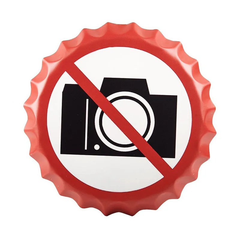 No Photography Bottle Cap Metal Wall Accent media 3