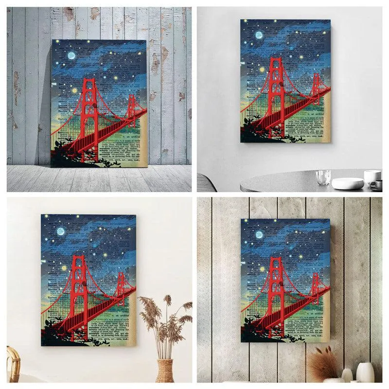 Moonlit Bridge Wall Painting media 5