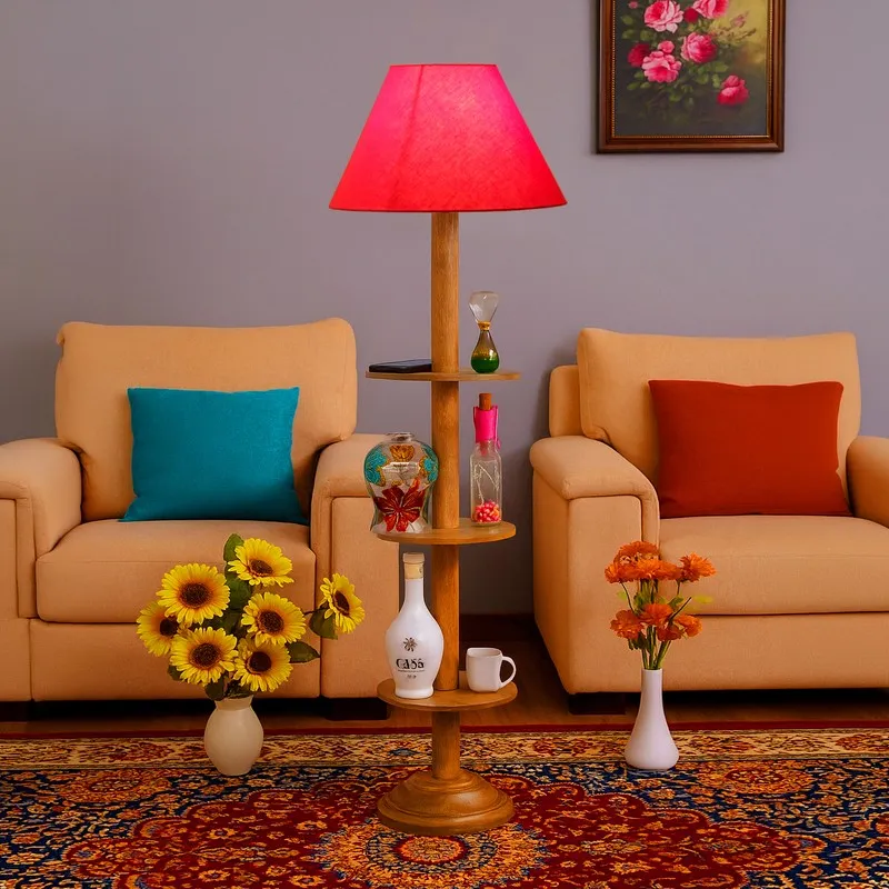 EclipseNova Light Wooden Floor Lamp - Red media 3