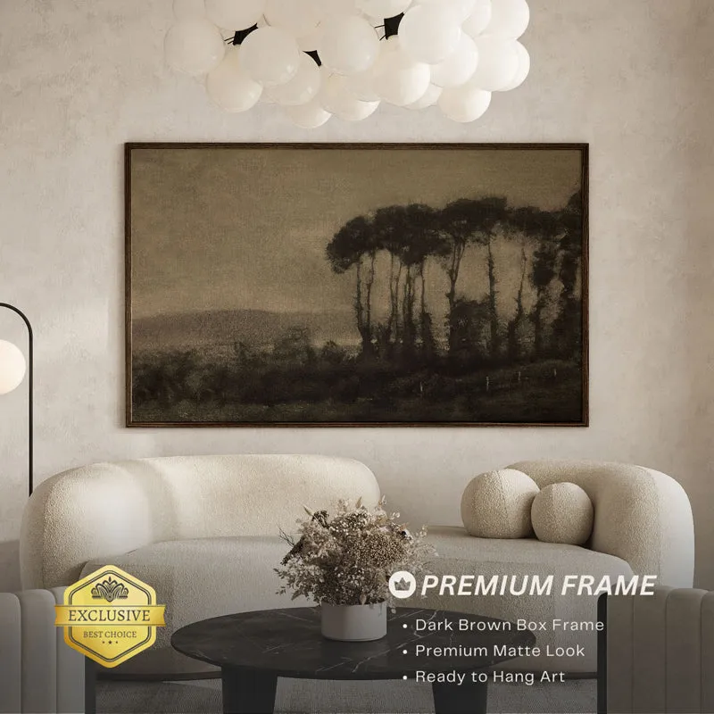 Shades Of Trees Wood Wall Art With Frame - Black media 3