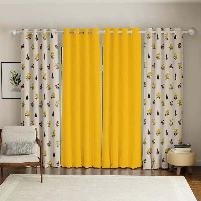 Urban Space High Garden & Aura Curtain (Yellow) - Set Of Four media 2