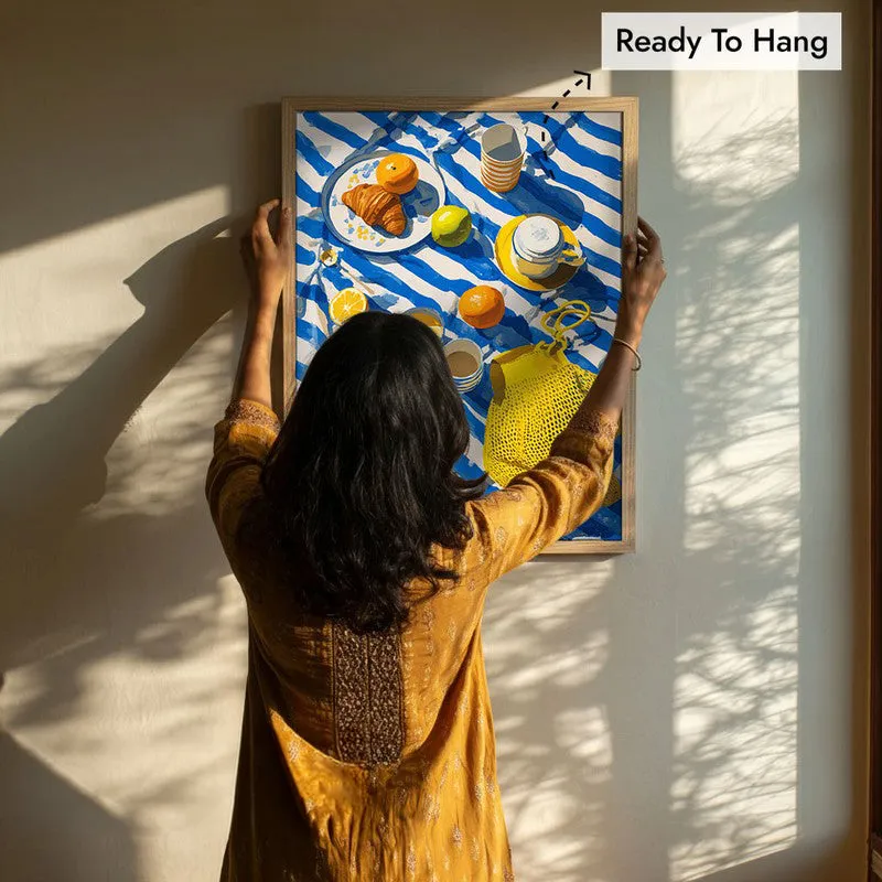Picnic Palette Canvas Wall Painting - Brown Frame media 8