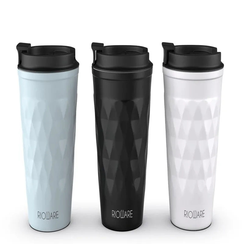 Rioware FacetSip Travel Stainless Steel Tumbler (350 ML) - Black media 7