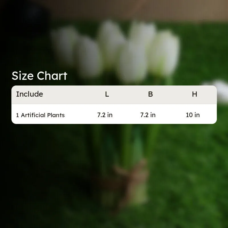 Realistic Artificial Tulip Bunch - White media 6