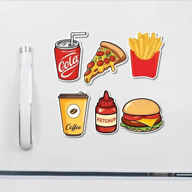 Fast Food Fun Fridge Magnets - Set Of Six media 1