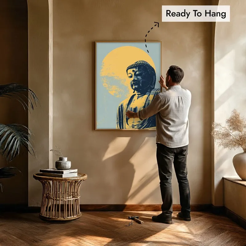 Buddha In Golden Aura V Archival Paper Wall Painting With Brown Frame media 6
