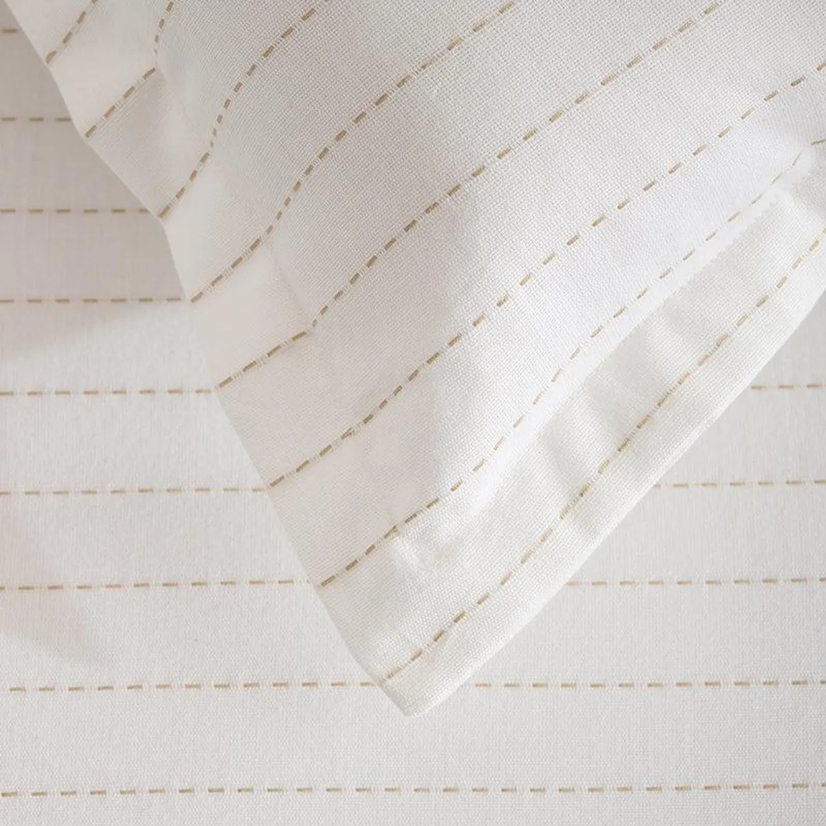 Close-up showing the soft striped fabric and edging