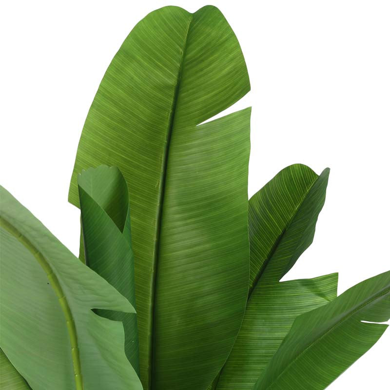 Faux Lush Banana Plant With Black Plastic Pot - 4 Feet media 4