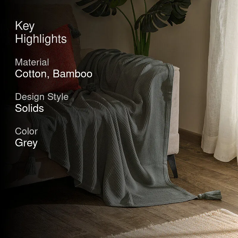 Nestlin Tassled Throw - Grey media 2