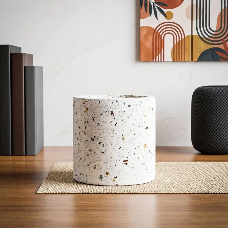 Terrazzo Cylindrical Hand Crafted Marble Planter - Big media 1