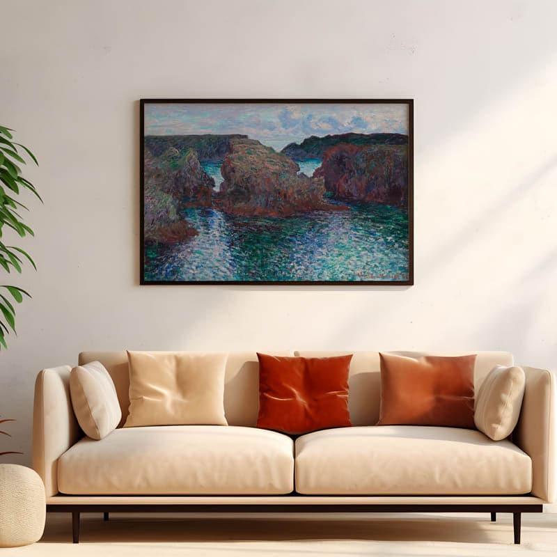 Rocks At Port Goulphar, Belle-Lle By Vincent Van Gogh - Black Frame
