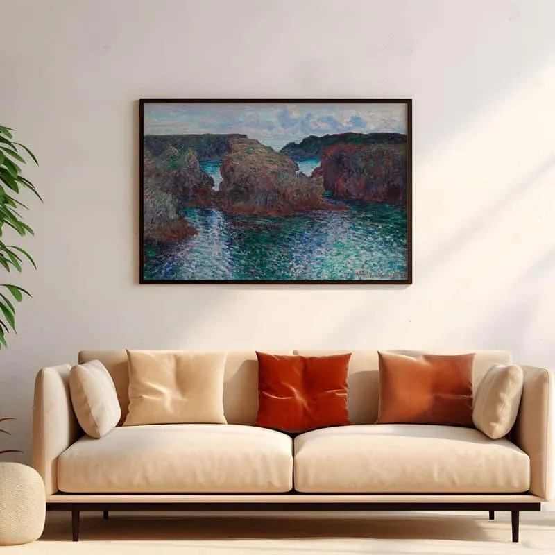 Rocks At Port Goulphar, Belle-Lle By Vincent Van Gogh - Black Frame media 1