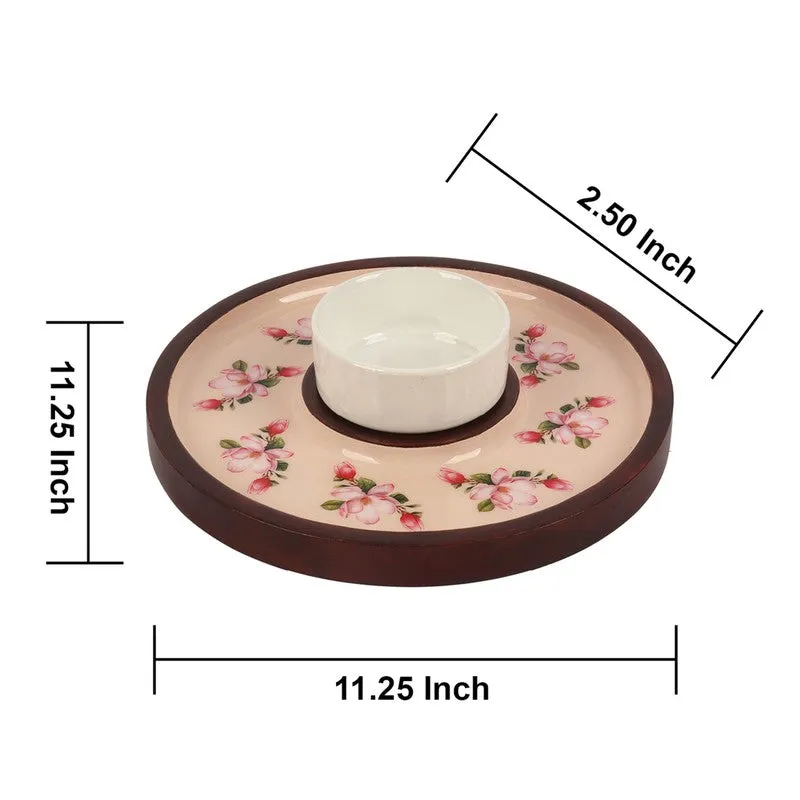 Maple Mark Dessert (Wood,Ceramic) Platter - Two Piece Set media 10