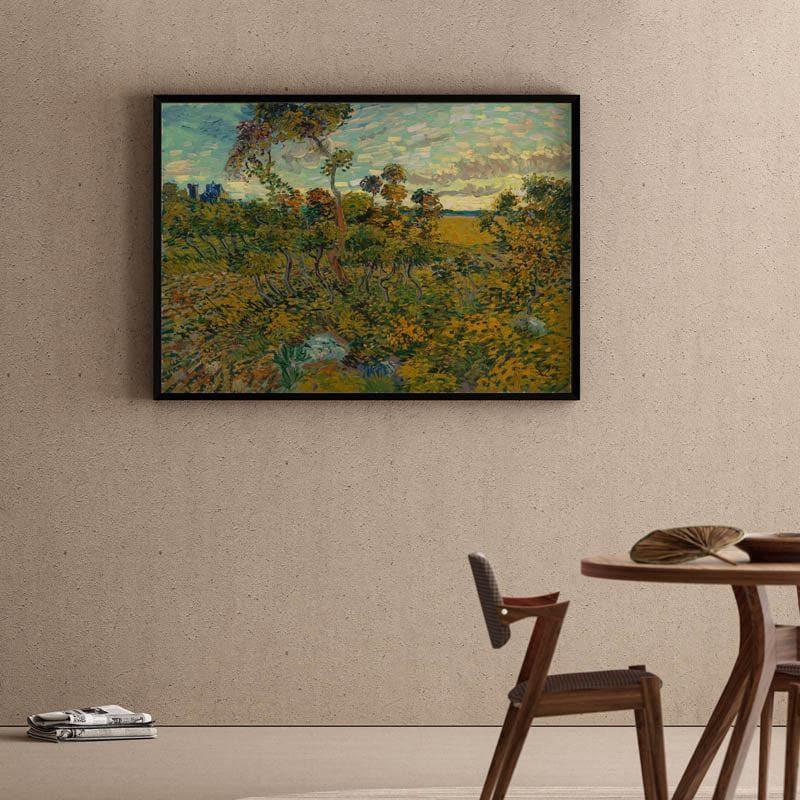 Sunset At Montmajour By Vincent Van Gogh - Black Frame