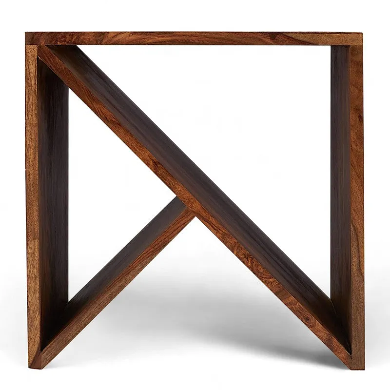 Averox Sheesham Wooden Side & Bedside Table - Brown media 5