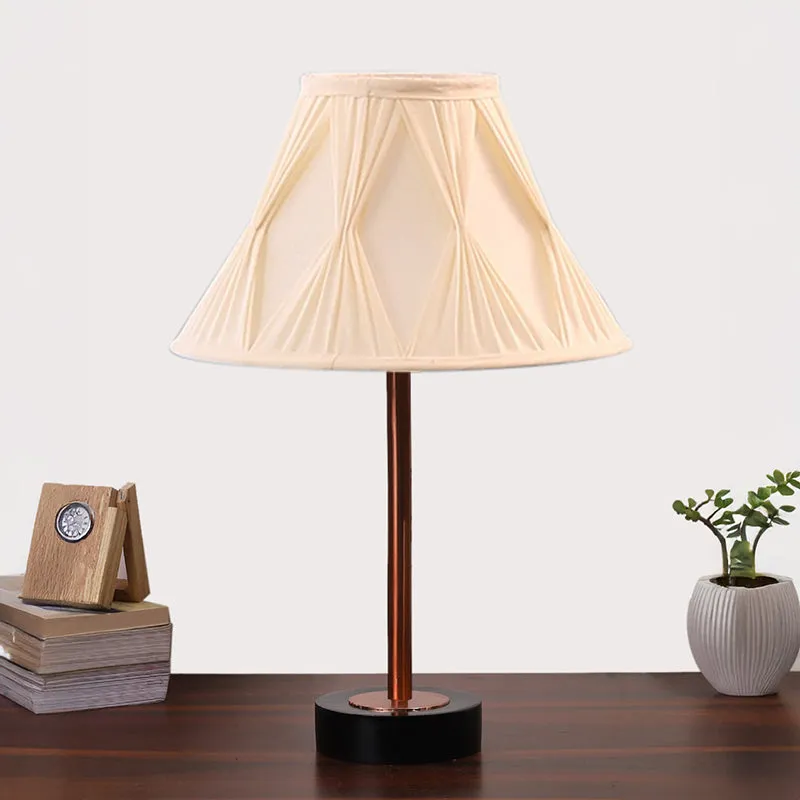 Pleatra Pinch Rodin Wooden Table Lamp - Ivory,Copper,Black media 3