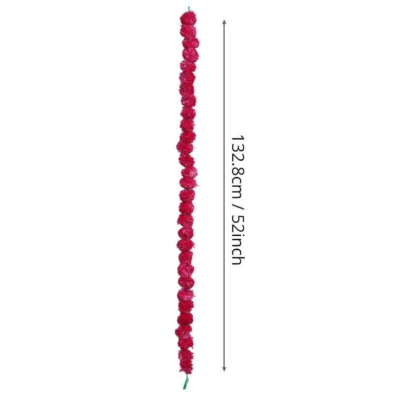 Faux Marigold Decorative Toran (Red) - Set Of Ten media 5