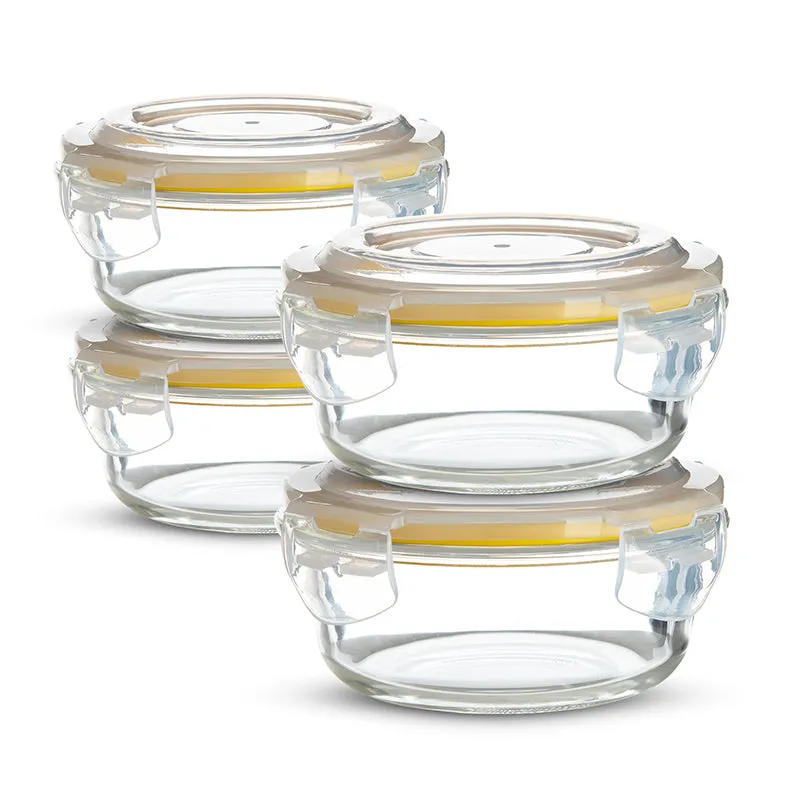Bergner Glass Guard Airtight Glass Tiffin Box (Yellow/400 mL) - Set Of Four media 3
