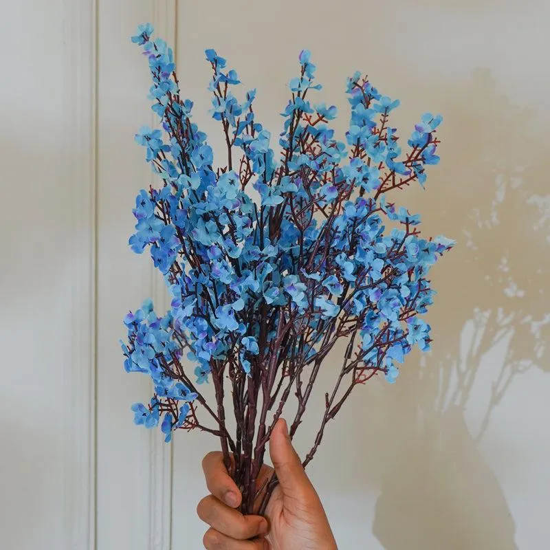 Faux Blue Gypsophila Flower Stick (19 CM) - Set Of Four media 3