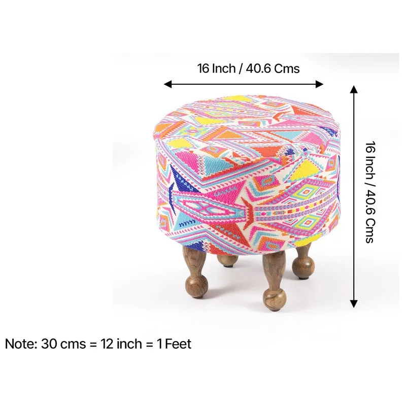 Iverix Acacia Wooden Ottomans - Multicolor media 10