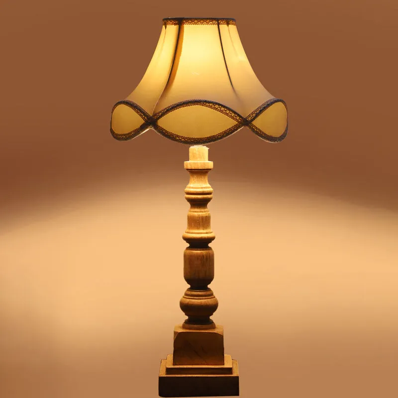 Valencia Arc Arbor Wooden Table Lamp - Off White,Brown media 5