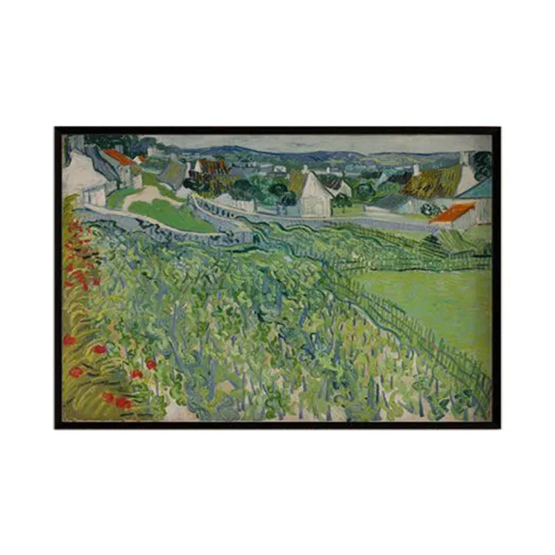Vineyards At Auvers By Vincent Van Gogh - Black Frame media 6