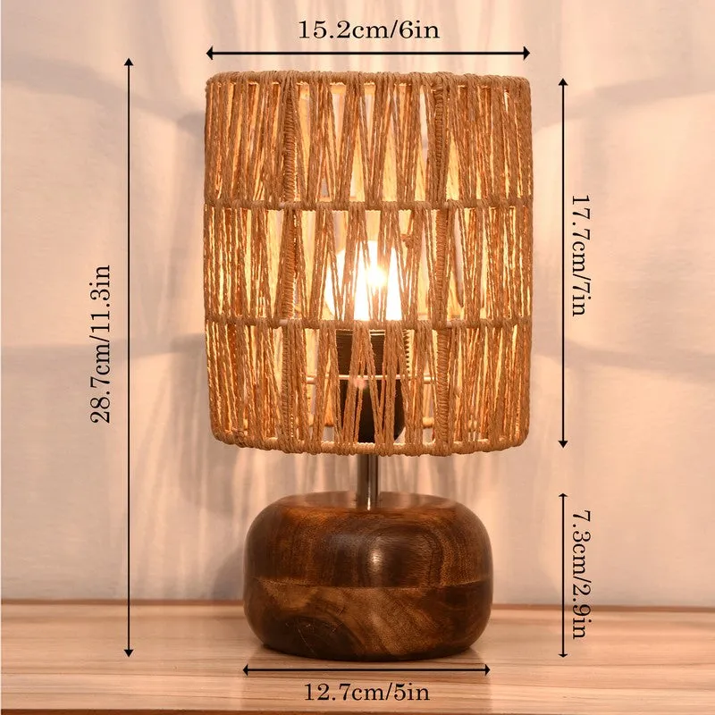 Radiara Wooden Table Lamp - Brown,Beige media 6