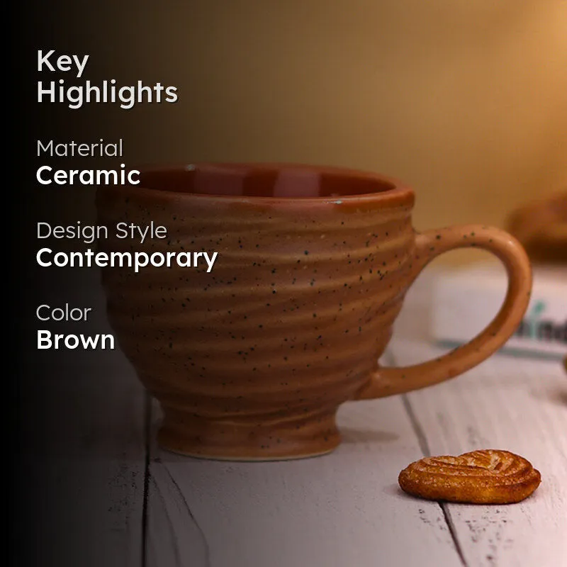 Constanza Ceramic Tea Cup (150 mL)/Brown) media 2
