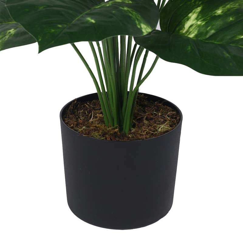 Faux Lush Pothos Plant With Black Plastic Pot - 2.6 Feet media 6