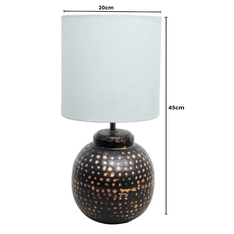 Gola Pastha Fabric Table Lamp - White,Copper media 6