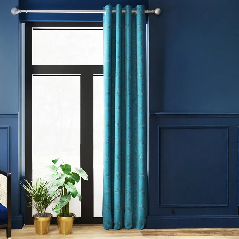 Acelynn Polyester Blackout Curtain - Blue media 1