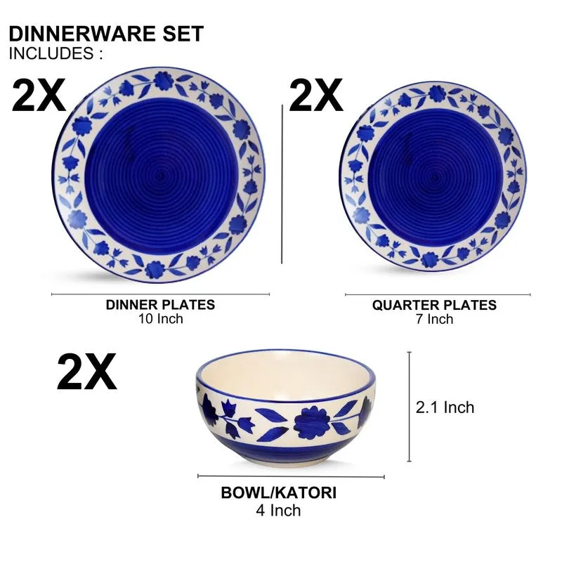 Clayora Oryn Ceramic Dining Set (Blue) - 6 Piece Set media 8