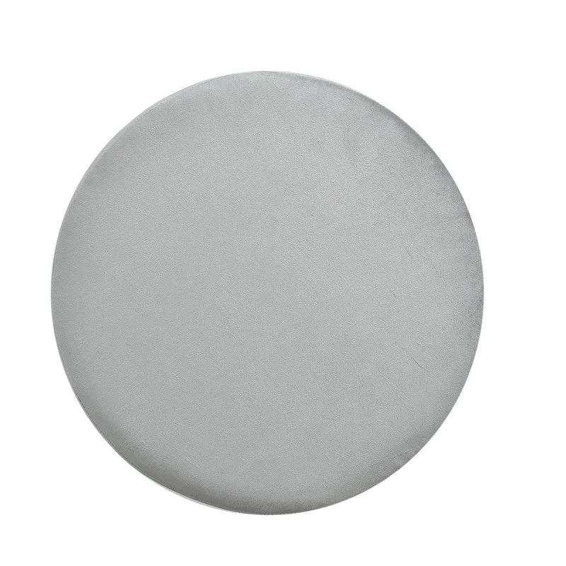 Dualtone Solid Velvet Pouffe - Grey & Tan media 5