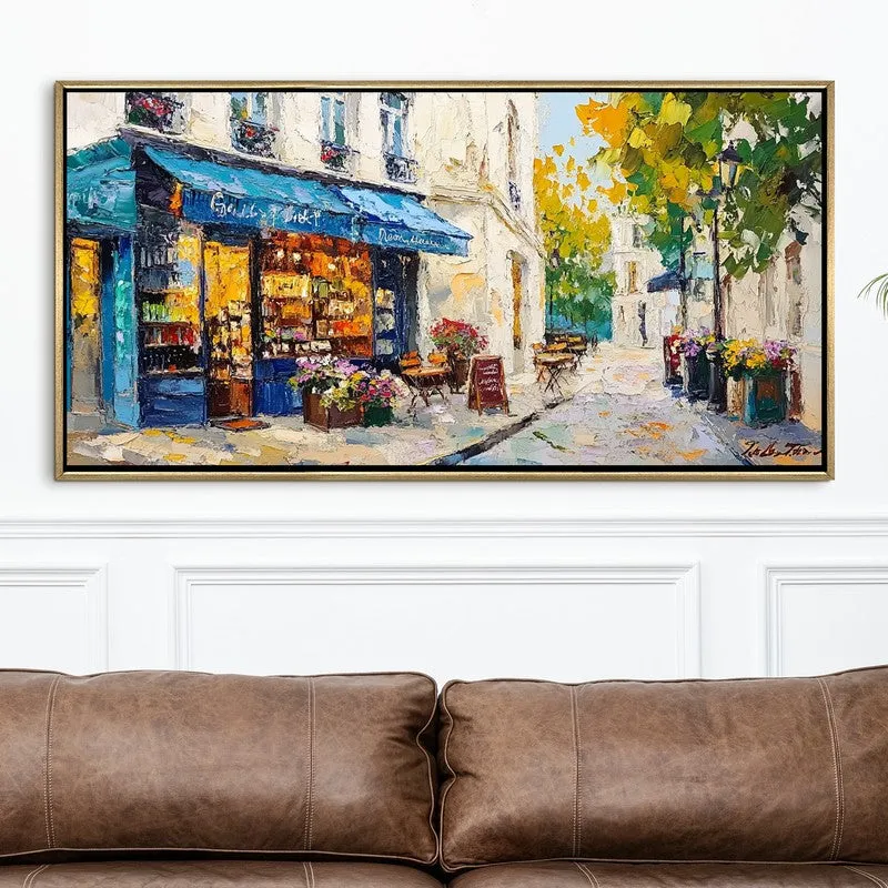Indigo Alleys Canvas Wall Painting With Frame media 4