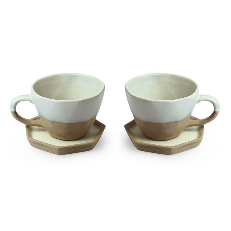 Ramal Handglazed Ceramic Tea Cup With Saucer (200 ML) - Four Piece Set media 3