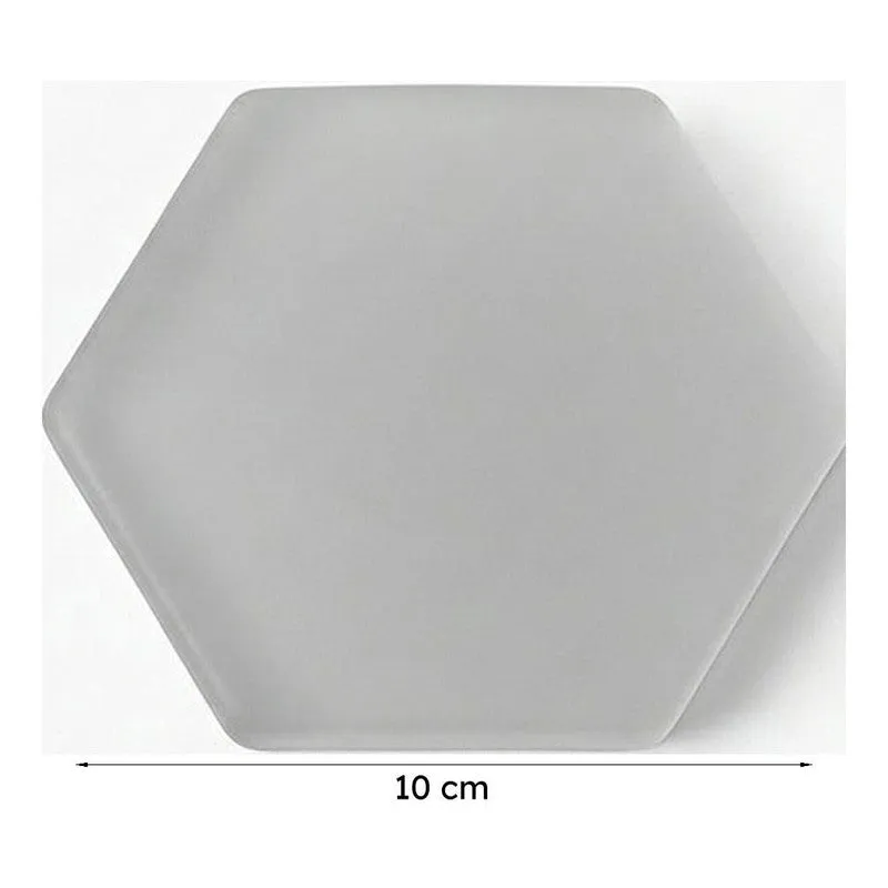 Glossy Hexa Glass Coaster (White) - Set Of Four media 7