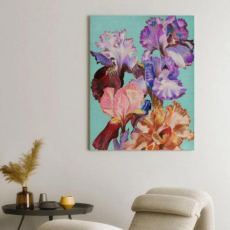 Colorful Flowers Canvas Wall Painting - Gallery Wrap media 1