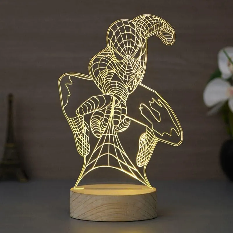 Spiderman Luminance LED Acrylic Table Lamp - Brown media 1