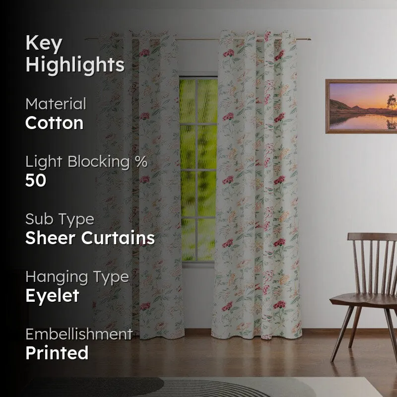 FloraMist Cotton Curtain - Set Of Two media 2