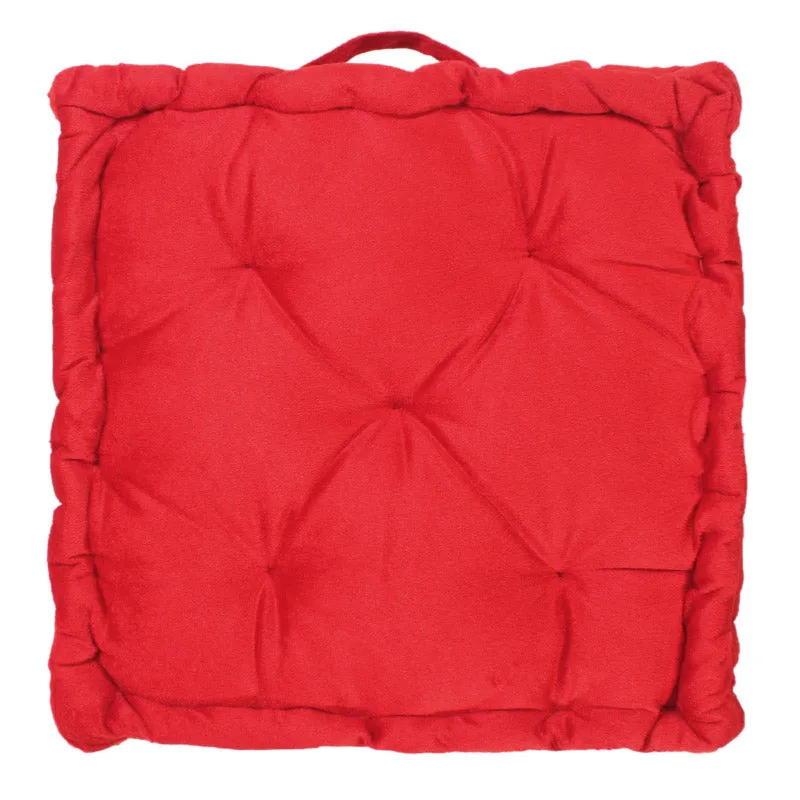 Roe Velvet Floor Cushion - Red media 4