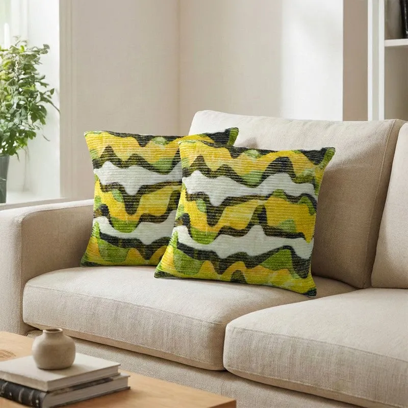 RythmFlow Cushion Cover (Yellow) - Set Of Two media 1