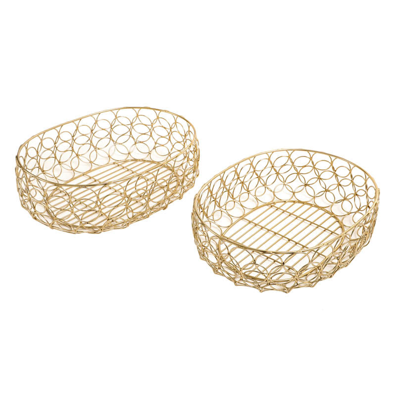 Lusia Fruit Basket (Gold) - Set Of Two media 3