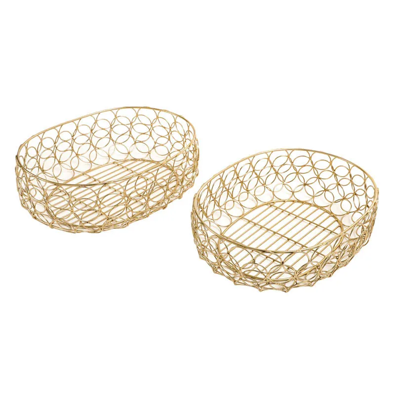 Lusia Fruit Basket (Gold) - Set Of Two media 3