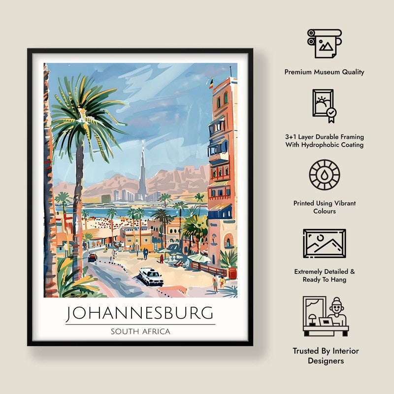 Vintage Johannesburg Framed Canvas Wall Painting media 8