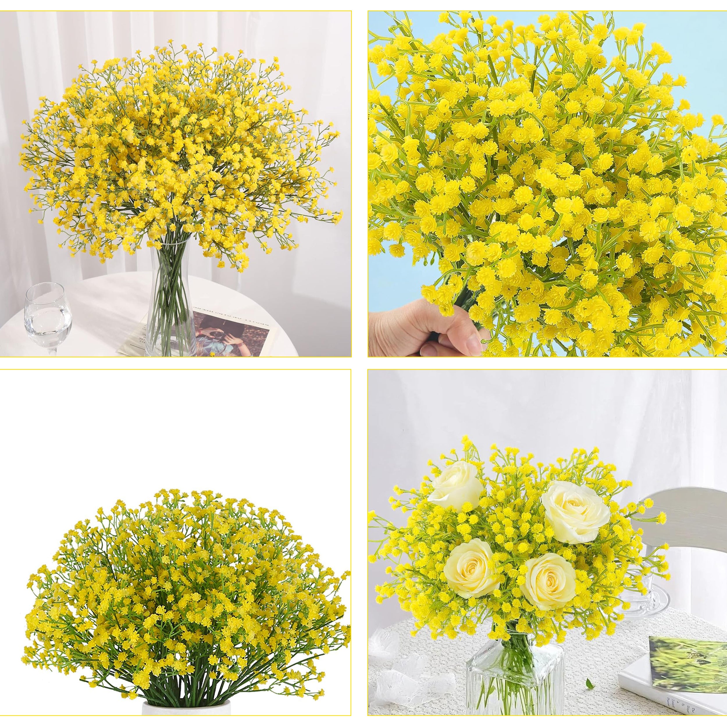 Airy Babys Breath Plastic Artificial Flower - Set Of Two media 3
