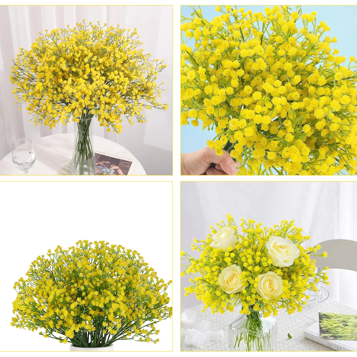 Airy Babys Breath Plastic Artificial Flower - Set Of Two media 3